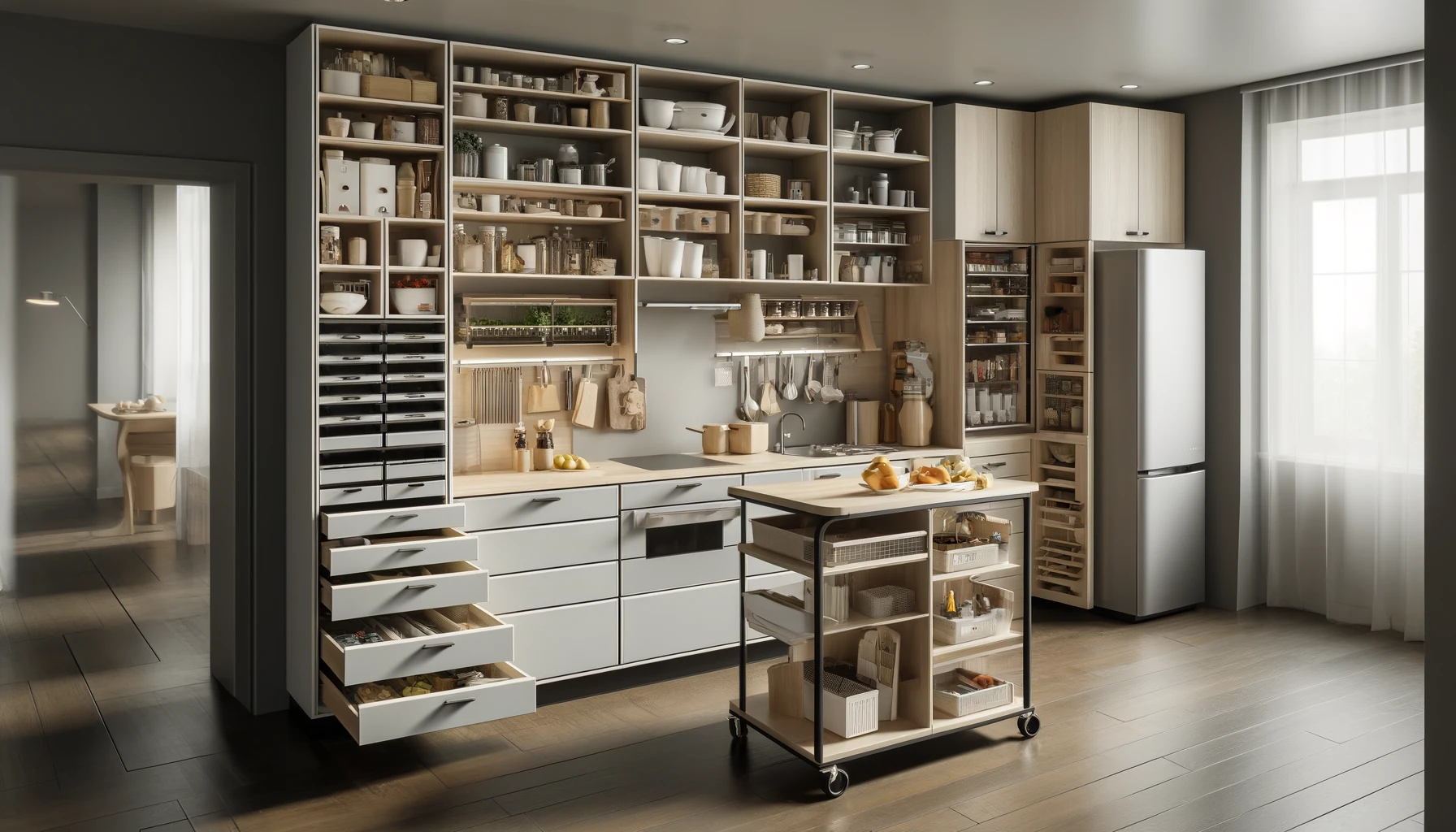 smart organizational tools and multi-functional furniture.